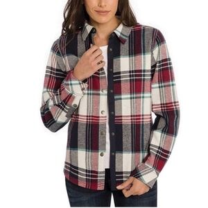 Orvis Fleeced Lined Flannel Pinnacle Shirt Jacket Shaket size Medium
